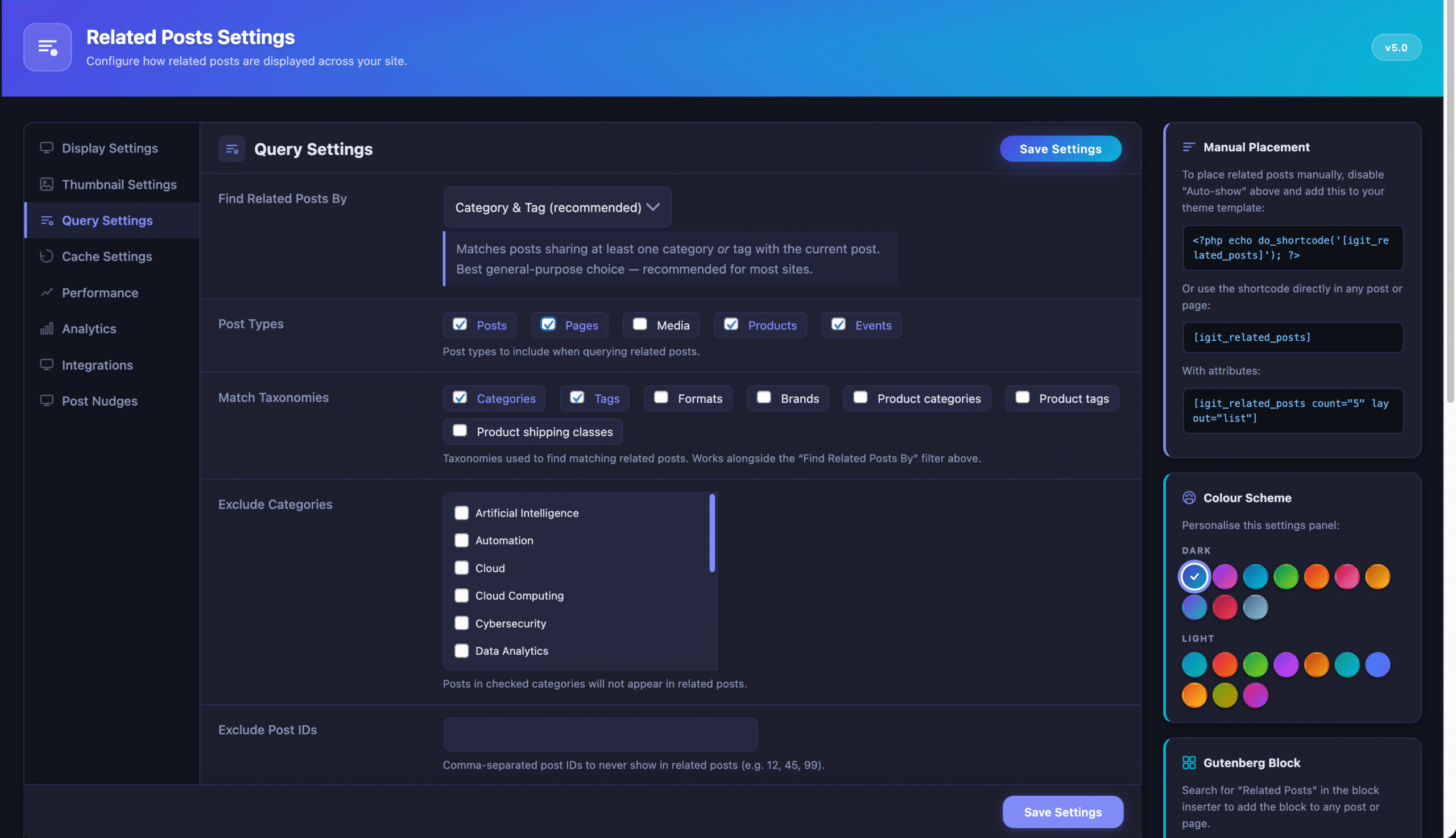 Includes Custom Post Types